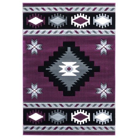 Manmade Bristol Caliente Plum Rectangle Area Rug - 7 ft. 10 in. x 10 ft. 6 in. MA3079978